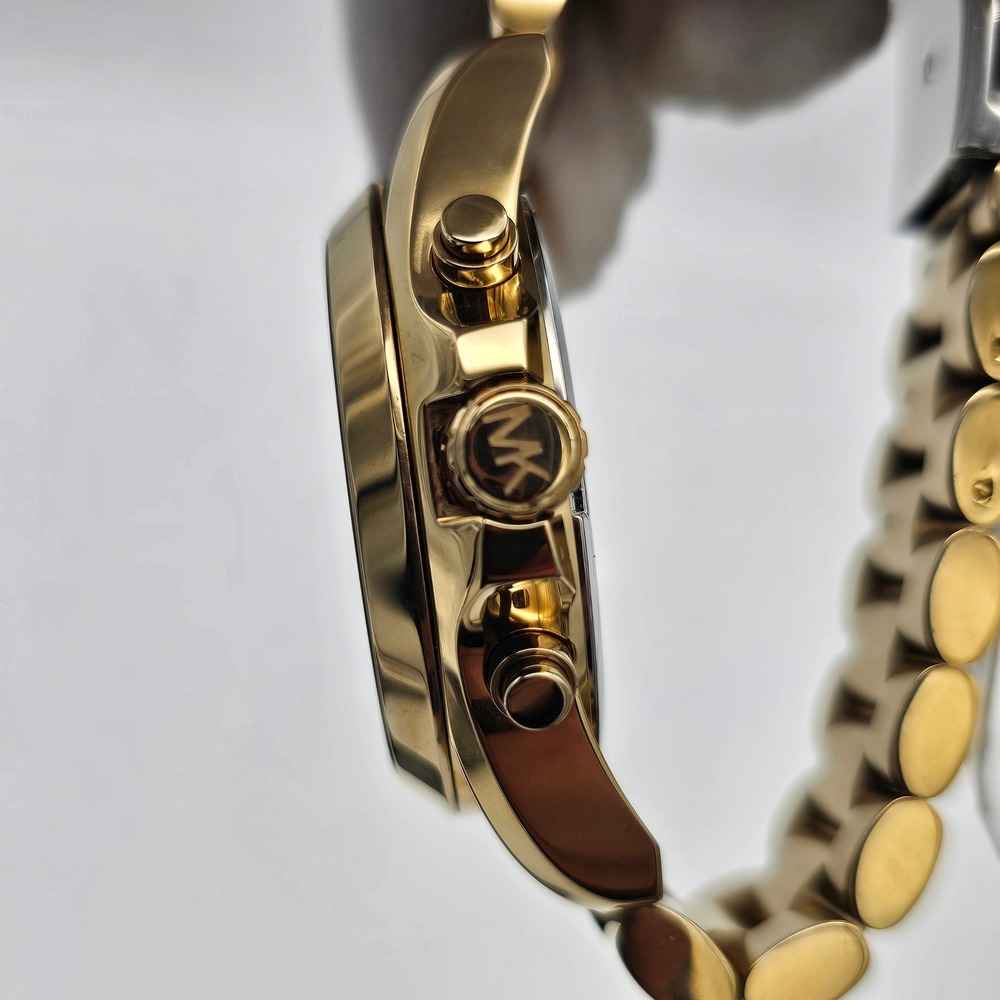 Michael Kors Unisex Watch Bradshaw Chronograph Gold Tone Stainless MK5605 43mm - Picture 10 of 11